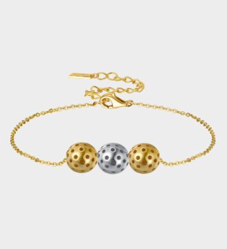3 Pickleball Charm Bracelet | Gold Chain | Sporty & Stylish