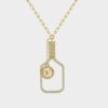 Dazzle on the Court Pickleball Jewelry Exclusive Gold Paddle & Ball Necklace