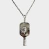 Pickleball Necklace Elegant Charm, Powerful Shine Sterling Silver Paddle